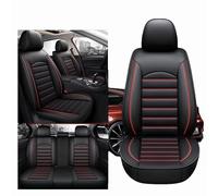 GKXTLTONG Leder Auto Sitzbezüge für Skoda Kamiq/2019 2020 2021 2022 2023 2024, 5Sitzer Sitzbezügesets Allwetter rutschfest Wasserdicht Sitzschoner Zubehör,A/Black-Red