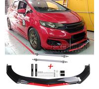 Glänz Schwarz Rot Vorne Stoßstange Frontlippe Spoiler Tuning für Honda Jazz Fit