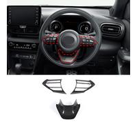 Glänzend Schwarz Lenkradschalter Abdeckung Trim für Toyota Yaris Cross 2021-2023