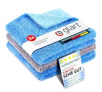 Glart Poliertuch Trockentuch - 3er Set - Premium Mikrofasertücher für Professionelle Auto-Lackpflege - 40x40cm zum Kratzfreien Trocknen & Polieren - Mikrofaser