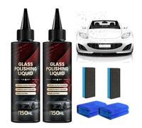 Glasautos Politur Flüssigkeit, 150ml*2 Auto Glass Scratch Care Polishing Fluid,Auto Politur Set Car Glass Oil Film Remover Kit für Scheibenpolitur