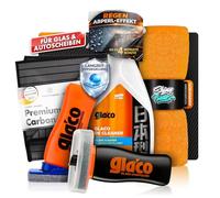 Glasversiegelung Bundle - Soft99 Glaco DX 110 ml Versiegelung + Soft99 Glaco Glass Compound Roll On 100ml - Politur für Glas + Glasreiniger 100ml, Poliertuch, Glas Mikrofasertuch (5-tlg.)