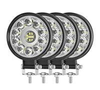 GLL 4 Stück LED Arbeitsscheinwerfer 12W 12V 24V, Super Flach 3.3 Zoll Zusatzscheinwerfer für Traktor, Bagger, Offroad, SUV, LKW (Nur für den Offroad-Einsatz) (Runde)