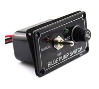 Gloaso DC 12V Boot Bilgepumpe Schalttafel 3-fach (Manual/Off/Auto) mit Sicherung für LKW Wohnwagen Wohnmobil Yacht Marine, Schwarz