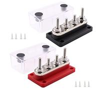 Gloaso Kupfer Sammelschiene Busbar Verteiler 12V-48V DC 300A mit 4x M8 Pfosten-Klemmleisten, 300 A Batterie Sammelschienen Bus Bar für Solar Wohnmobil Kfz Anhänger Boot Marine Off-Grid-Systeme, 2 Pack
