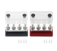 Gloaso Sammelschiene 12V-48V 600A Kupfer Busbar Batterie Verteilerblock mit 4x M10 Klemmleisten - Heavy Duty Bus Bars DC Sammelschienen M10 600 Amp für Kfz LKW Wohnmobil Boot Marine Solar - 2-Pack