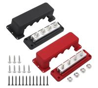 Gloaso Sammelschiene Kupfer Busbar 12V-48V 600A mit 4x M10 Klemmleiste Stromverteiler, Heavy Duty Batterie Sammelschienen DC Bus Bar 600 A für Kfz Wohnmobil Solar LKW Camper Boot Marine, 2-Pack