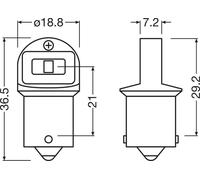 OSRAM LEDriving® SL ~R5W BA15s 0.5W 12V 6000K 50 lm White 2St 5007DWP-2BL