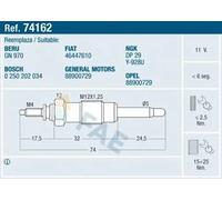 Glühkerze 74162 FAE für FIAT LANCIA