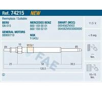 1x Glühkerze FAE 74215 passend für MERCEDES-BENZ GENERAL MOTORS SMART