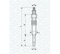 Glühkerze Metall- 062503901304 MAGNETI MARELLI für RENAULT VOLVO HONDA