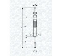 Glühkerze Metall- 062900080304 MAGNETI MARELLI für LAND ROVER LANCIA FIAT FORD