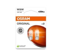 OSRAM ORIGINAL LINE 12V, W5W, Lampen mit Glasquetschsockeln, Doppelblister (2 Lampen)