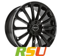 GMP Stellar black polished lip 7.5x17" ET45 LK5 112 ML 66.6 Alufelgen 17 Zoll
