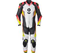 GMS GRC-1 1-Teiler Motorrad Lederkombi, schwarz/rot/gelb, Größe 48