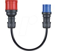 go-e Adapter für Gemini flex 11 kW, CEE rot Drehstrom 16A > CEE blau 16A schwarz, 30cm