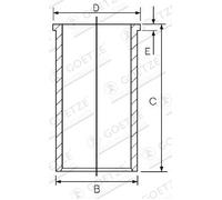 GOETZE ENGINE Zylinderlaufbuchse 96,050mm für RENAULT LANCIA FIAT IVECO 14-021372-00