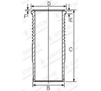 GOETZE ENGINE Zylinderlaufbuchse Universal 133,82mm 15-677620-00