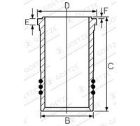 GOETZE ENGINE Zylinderlaufbuchse Universal 158,5mm 15-260080-00