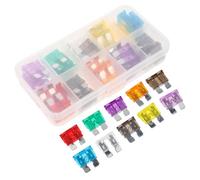 Gogogmee 50 Stück Teiliges Mini Sicherungssortiment Kfz Flachsicherungen mit Hoher Hitzebeständigkeit Vielseitig Einsetzbar für Auto Motorrad Wohnmobil Boot Inklusive Schutz vor Überlast