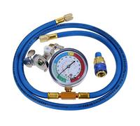 gohantee R134A Kältemittel-Ladeschlauch-Set, abnehmbarer universeller Freon-Durchstichdosenhahn, R134a Low Side Schnellkupplung, 6,35 mm SAE-Anschluss für R12 R22 Klimaanlage, 149,9 cm Ladeschlauch