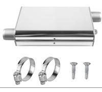 Golgner 24mm Abgasschlauch Schalldämpfer, Parkheizung Schalldämpfer Set, Schalldämpfer Standheizung, AbgasschalldäMpfer mit Clips und Schrauben, für Dieselheizung, Auto Auspuffanlage