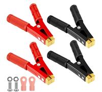 GOMETY 4 Stück Krokodilklemmen Groß 16cm, 1000A Autobatterie Krokodilklemmen Starterkabel Klemmen Auto Krokodilklemmen Reinkupfer mit Isoliermantel für Autobatterien Starthilfekabel