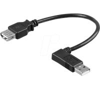 GOOBAY 95704 - USB 2.0 Hi-Speed Verlängerungskabel 90° 0,15 m GOOBAY