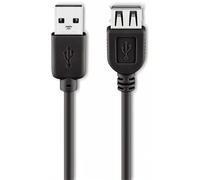 USB 2.0 Hi Speed Verlängerungskabel USB A Stecker zu USB A Buchse Schwarz 3 m