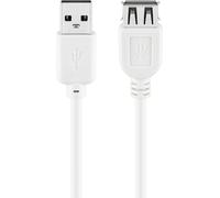USB 2.0 Hi-Speed Verlängerungskabel A Stecker A Buchse weiß - Länge: 3,00 m