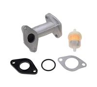 GOOFIT PZ19 Vergaser Metall Ansaugkrümmerrohr Kraftstofffilter Dichtung Ersatz für 4-Takt 50cc 110cc 125cc Motor Taotao ATV Roller Moped