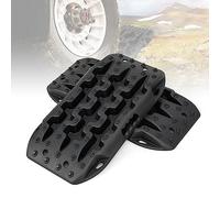 GOPLUS 2 x Sandbleche Anfahrhilfe, Recovery Board Offroad Tracks max. 10T Last, Traktionshilfe Traktionsmatte Auto bei Schnee, Schlamm, Sand, Reifenleiter für PKW, LKW (58 × 31 × 6 cm,Schwarz)