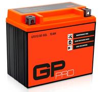 GP-PRO Gel-Batterie GTX12-BS 12 V 12 Ah Rollerbatterie Motorradbatterie | 180 A, wartungsfrei versiegelt vorgeladen, Pluspol links, 150 mm x 87 mm x 130 mm, ähnlich GTX12-BS, YTX12-BS, 51012