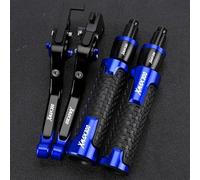 GQUIKGW Ersetzen Einstellbare Griff Hebel Faltbare Für YAMAHA XMAX300 XMAX 300 X MAX 2024 2023 2022 2021 Motorrad Zubehör Teile(Black blue)