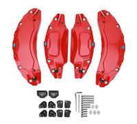 Grcfumo 4 Stück Auto Bremssattel Abdeckung, Auto Scheibenbremssattel Abdeckung, Bremssattel Abdeckung Rot, Vordere Hintere Bremssattel Abdeckung Für Autos, Fahrzeuge, 18 Zoll 19 Zoll (Rot)