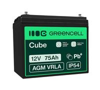 Green Cell AGM 12V 75Ah Akku VRLA Blei-Batterie Bleiakku Ersatzakku Akkubatterie Zyklenfest Unbemannt Spielzeug Elektro Spielzeug Alarm Notstrom Kinderfahrzeuge Kinder-Quad