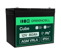 Green Cell AGM 12V 80Ah Akku VRLA Blei-Batterie Bleiakku Ersatzakku Gelakku Akkubatterie Zyklenfest Unbemann Fischkutter, Boot, Scooter, Rasentraktor, Rasenmäher, Aufsitzmähe | Kahn