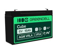 Green Cell AGM 6V 15Ah Akku VRLA Blei-Batterie Bleiakku Ersatzakku Gelakku Akkubatterie Zyklenfest Unbemannt Spielzeug Elektro Spielzeug Alarm Notstrom Kinderfahrzeuge Kinder-Quad