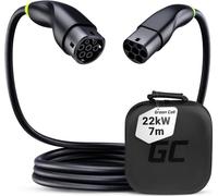 Green Cell GC Snap Typ 2 Ladekabel 22kW 7m 32A für EV Elektroautos Typ 2 auf Typ 2 3-Phasig TÜV Kompatibel mit Model Y 3 S X, ID.3, ID.4, Q4 e-tron, i4, iX1, 500e, Enyaq, EV6, EQA inkl Premium Koffer