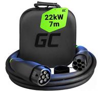 Green Cell GC Snap Typ 2 Ladekabel 22kW 7m 32A für EV Elektroautos Typ 2 auf Typ 2 3-Phasig TÜV Kompatibel mit Model Y 3 S X, ID.3, ID.4, Q4 e-tron, i4, iX1, 500e, Enyaq, EV6, EQA inkl Premium Koffer