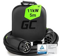 Green Cell GC Snap Typ 2 Ladekabel 11kW 5m 16A für EV Elektroautos Typ 2 auf Typ 2 3-Phasig TÜV Kompatibel mit Model Y 3 S X, ID.3, ID.4, Q4 e-tron, i4, iX1, 500e, Enyaq, EV6, EQA inkl Premium Koffer