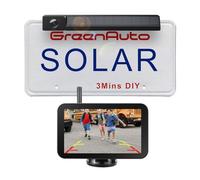 GREENAUTO Solar Rückfahrkamera Kabellos mit 5" 1080P Monitor: 6000mAh Akku 3 Mins DIY Installation,Dual-Split Funk Rückfahrkamera, IP69K Wasserdicht Rückfahrkameras für Auto, LKW, Van, SUV, Wohnmobil