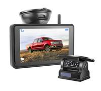 GREENAUTO Solar Rückfahrkamera Kabellos mit 5" 1080P Touchscreen Monitor: 9600mAh Akku 1 Mins DIY Installation, IP69K Wasserdicht Rückfahrkameras für Auto, LKW, Van, SUV, Wohnmobil