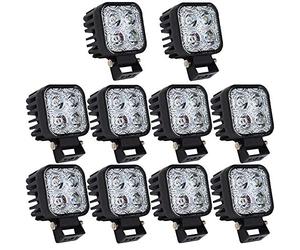 Greenmigo 10 Stück 12W LED Arbeitsscheinwerfer,12V 24V Zusatzscheinwerfer,Wasserdicht IP67 Scheinwerfer,Rückfahrscheinwerfer für Auto,Traktor,Offroad,PKW,KFZ(12 watt)