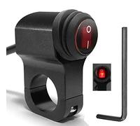 Greluma 1 STK Motorrad Lenkerschalter ATV Lenker Lichtschalter 12V Aluminium Legierung Druckknopf Wasserdichte Schalter für Motorradlicht Fahrradlicht Scheinwerfer - Für 7/8"(22 mm) Lenker