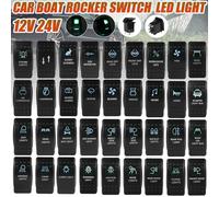 Grün LED Beleuchtet Wasserdicht 12V Auto KFZ Boot Wippschalter Einbauschalter DE