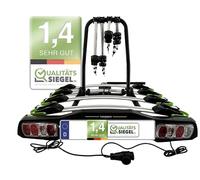 GRUNDIG Automotive Messeneuheit 2025 Fahrradträger Anhängerkupplung 4 Fahrräder, Bis 60Kg, Diebstahlschutz, Fahrradträger Auto für 4 Fahrräder, Santorin 9-4F (Silber)