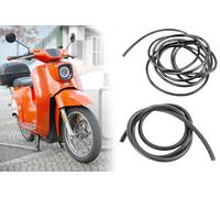 Gummi Keder Set 1x geschlitzt Lampengehäuse und Knieblech + 1x Vollgummi Ø 6mm Motortunnel, für Simson KR51 Schwalbe, je 1m Schwarz