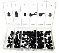 Gummi Schutzkappen-Set für Entlüfterschraube bzw. Entlüftungsventil am Bremssattel/Abdeckkappen-Satz Staubschutzkappen Sortiment auch für Schmiernippel Fettnippel 6 vers. Ausführungen, 90-tlg.