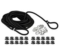 Gummiseil 10M Expanderseil 7,5mm Anhänger inkl 10 Würgeklemmen 20 Planenknöpfe
